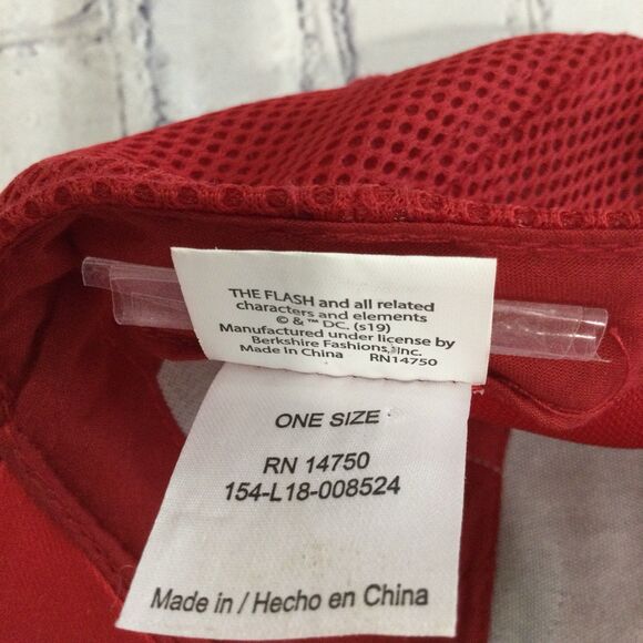 The Flash Cap Hat Men's Adjustable Red DC Comics Graphic Mesh Truckers Logo - Picture 6 of 8